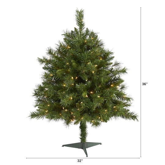 3ft. Pre-Lit Wyoming Mixed Pine Artificial Christmas Tree, Clear LED Lights